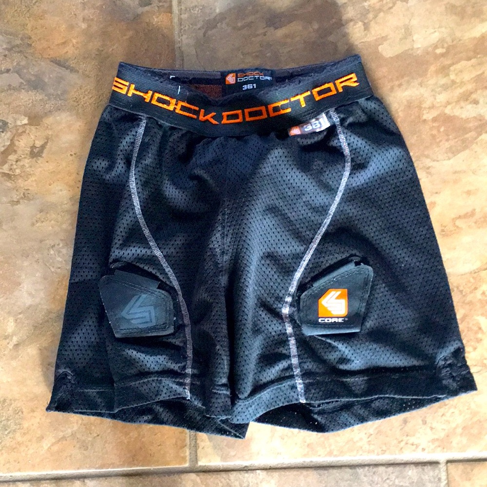 Boys Hockey shock doctor shorts with Velcro